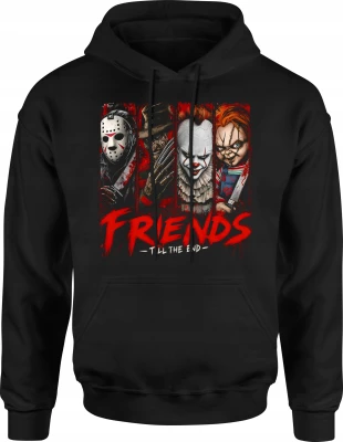 Kultowe postacie horroru friends till the end Męska bluza z kapturem