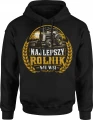 Rolnik traktor wieś gospodarstwo pole farmer Męska bluza z kapturem 