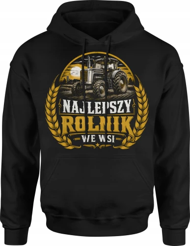 Rolnik traktor wieś gospodarstwo pole farmer Męska bluza z kapturem 