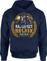 Rolnik traktor wieś gospodarstwo pole farmer Męska bluza z kapturem 