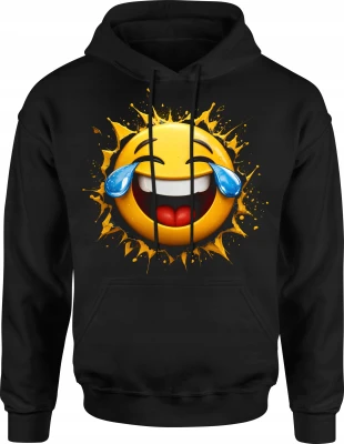 Emoji płaczę ze śmiechu emotka Męska bluza z kapturem