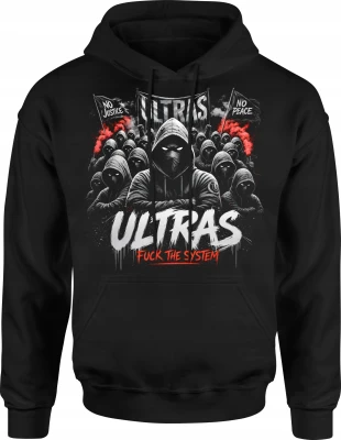 Ultras kibice stadionowi race dymne fanatycy piłkarscy Męska bluza z kapturem