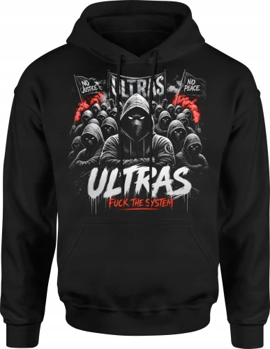 Ultras kibice stadionowi race dymne fanatycy piłkarscy Męska bluza z kapturem 