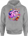 Jednorożec deskorolka kolorowy skate Męska bluza z kapturem 