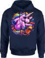 Jednorożec deskorolka kolorowy skate Męska bluza z kapturem 