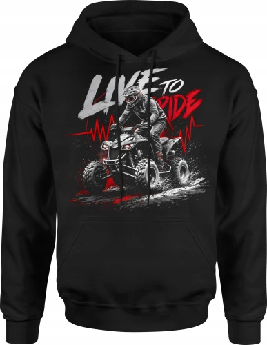 Quad ATV Off Road Live To Ride Męska bluza z kapturem 