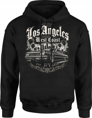 Los Angeles lowrider city of angels samochód vintage  Męska bluza z kapturem