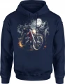 Motocyklista wilk moon chopper night ride Męska bluza z kapturem 