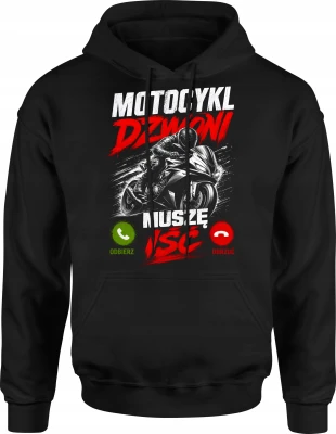 Motocykl dzwoni muszę iść biker speed Męska bluza z kapturem