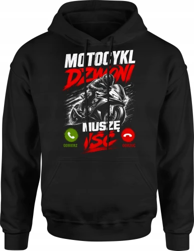 Motocykl dzwoni muszę iść biker speed Męska bluza z kapturem 