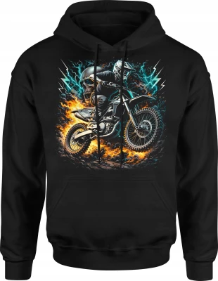 Motocross dirt bike rider extreme enduro Męska bluza z kapturem