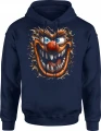 Szalony potwór creepy clown straszna bestia Męska bluza z kapturem 