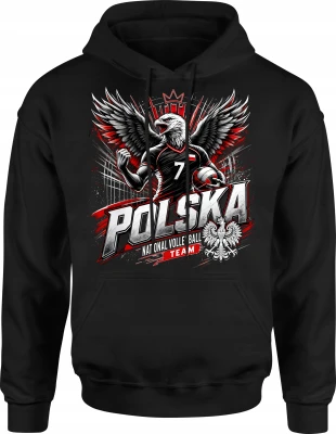 Polska Siatkówka Orzeł Reprezentacja Narodowa Volley Męska bluza z kapturem