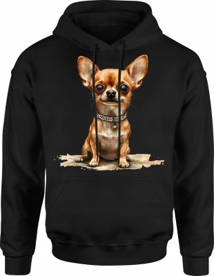 Chihuahua mini dog cute puppy funny Męska bluza z kapturem