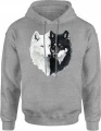 Wilcza para yin yang Męska bluza z kapturem 