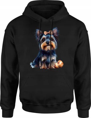 Yorkshire Terrier York Piesek Słodki Pupilek Męska bluza z kapturem 