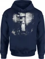 Mroczny Królik Opuszczony Dom Creepy Rabbit Męska bluza z kapturem 