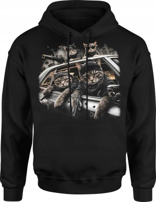 Gangsterskie Koty Mafia Cat Crew Męska bluza z kapturem