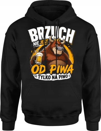 Brzuch Nie Jest Od Piwa Byk Król Imprezy Męska bluza z kapturem 