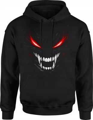 Demoniczne Oczy horror potwór red eyes halloween Męska bluza z kapturem