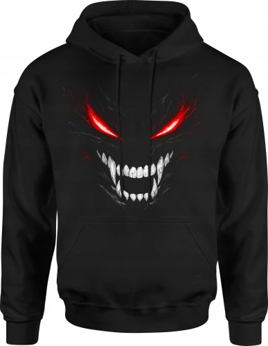 Demoniczne Oczy horror potwór red eyes halloween Męska bluza z kapturem 