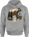 Niedźwiedź las jezioro natura forest wilderness Męska bluza z kapturem 