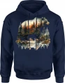 Niedźwiedź las jezioro natura forest wilderness Męska bluza z kapturem 