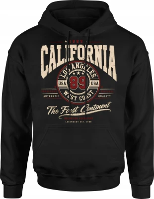 California Los Angeles West Coast 89 USA Męska bluza z kapturem
