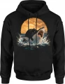 Kot Na Rekinie Shark Cat Surreal Męska bluza z kapturem 