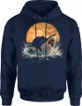 Kot Na Rekinie Shark Cat Surreal Męska bluza z kapturem 