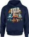Never Forget kaseta magnetofonowa dyskietka lata 80 Męska bluza z kapturem 
