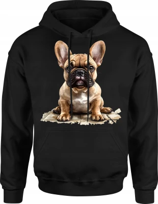 Buldog francuski puppy dog Męska bluza z kapturem