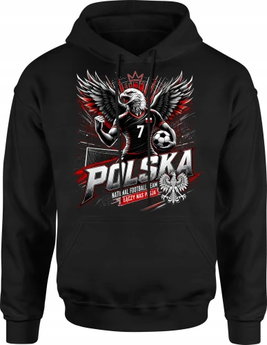 Polska Piłka Nożna Orzeł Reprezentacja Narodowa Futbol Męska bluza z kapturem 