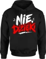 Nie dzieki bunt styl uliczny ironiczny humor Męska bluza z kapturem 