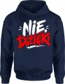 Nie dzieki bunt styl uliczny ironiczny humor Męska bluza z kapturem 