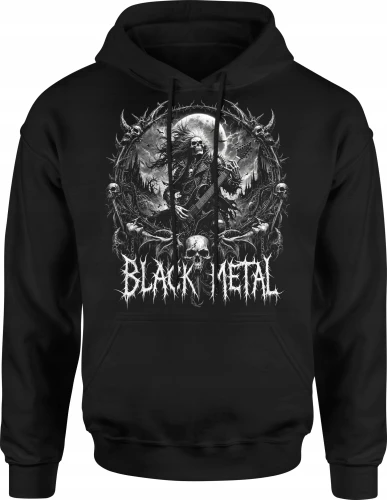 Black metal gitarzysta mroczny koncert Męska bluza z kapturem 