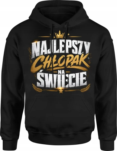 Najlepszy Chłopak Na Świecie Złoty Styl Korona Męska bluza z kapturem 