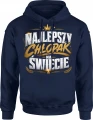 Najlepszy Chłopak Na Świecie Złoty Styl Korona Męska bluza z kapturem 