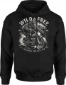 Goryl motocyklista chopper wild and free ride hard Męska bluza z kapturem 