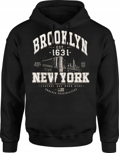 Brooklyn New York USA urban city Męska bluza z kapturem 