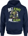 Bez Kawy Nie Kumam Żaba Kawa Coffee Męska bluza z kapturem 