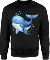 Kawaii wieloryb uroczy ssak pastelowy styl Męska bluza 