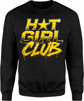 Hot Girl Club złoty styl błyszczące litery Męska bluza