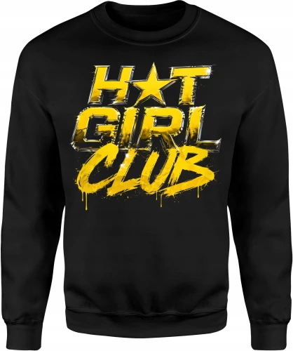 Hot Girl Club złoty styl błyszczące litery Męska bluza 