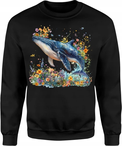 Wieloryb motyle ocean natura morski świat Męska bluza 