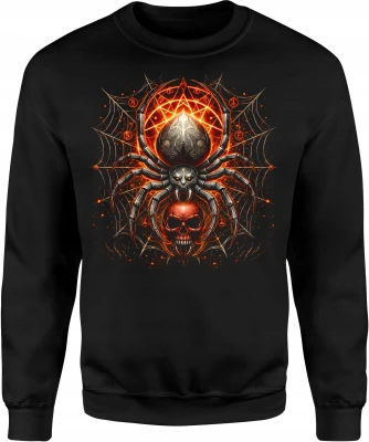 Mroczny pająk czaszka okultystyczne symbole fantasy Męska bluza