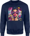 Glam Girl Queen okulary neonowe usta fashion Męska bluza 