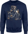 Miś Motocyklista Chopper Skórzana Kurtka Okulary Męska bluza 