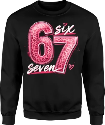 6 7 six seven śmieszna różowa pantera mem Męska bluza