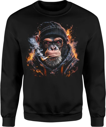 Gangster monkey smoking street Męska bluza 